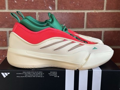 New Adidas Dame 9 Cream Green Red Size 8 Mens Basketball Sneakers Shoes