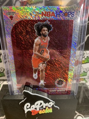 2019-20 Hoops Premium Stock #204b Coby White Prizms Shimmer SP Rookie RC