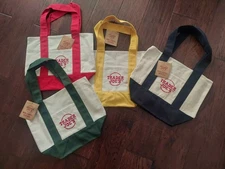 Trader Joe’s Set Of 4 Holiday Canvas Mini Tote Bag BRAND NEW W Tags Christmas