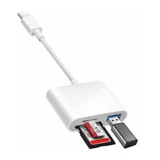 USB C to SD Card Reader, 3-in-1 Hub Converter, Micro SD TF Memory Type-C Adapter