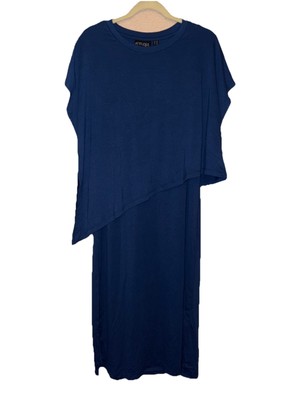 NWT Attitudes By Renee Navy Blue Dress Petite Large