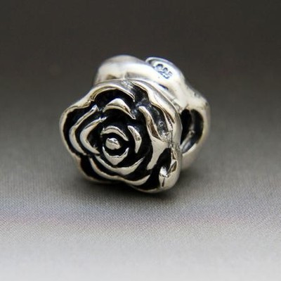 EUROPEAN CHARM FOR BRACELET G132 BLOOMING ROSE FLOWER LOVE Sterling silver new