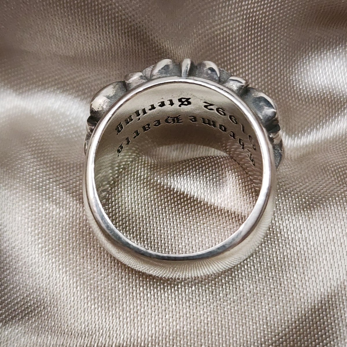 Chrome Hearts Keeper Ring Sterling 925 Rock Rider Gothic Style 7.5