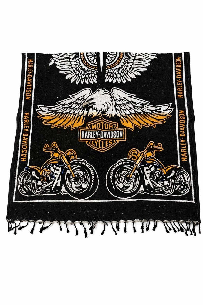 Authentic Harley Davidson Woven Poncho, Unisex One Size Poncho