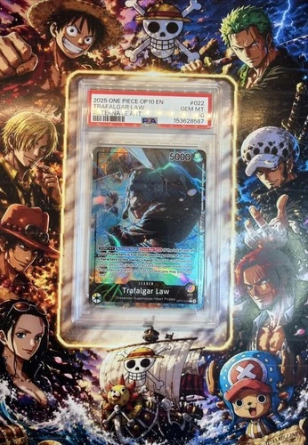 PSA 10 One Piece CCG Trafalgar Law Royal Blood Foil OP10-022 Alt Art Leader