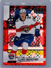 2017-18 O-Pee-Chee Platinum #110 Nick Bjugstad Orange-Checkers #/25