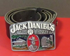 Seltene Jack Daniels G&uuml;rtelschnalle mit Lederg&uuml;rtel Made in Germany BW 115, 80er