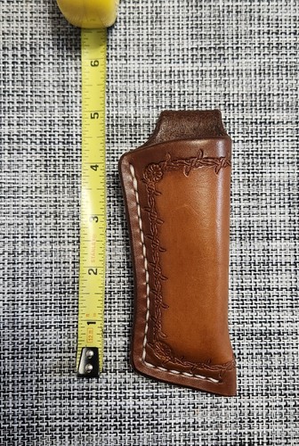 BUCK 110/112 Handmade custom leather knife sheath dark brown, waxed, Sheath Only