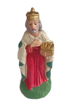 Vintage Italy Nativity Creche Paper Mache Plaster King
