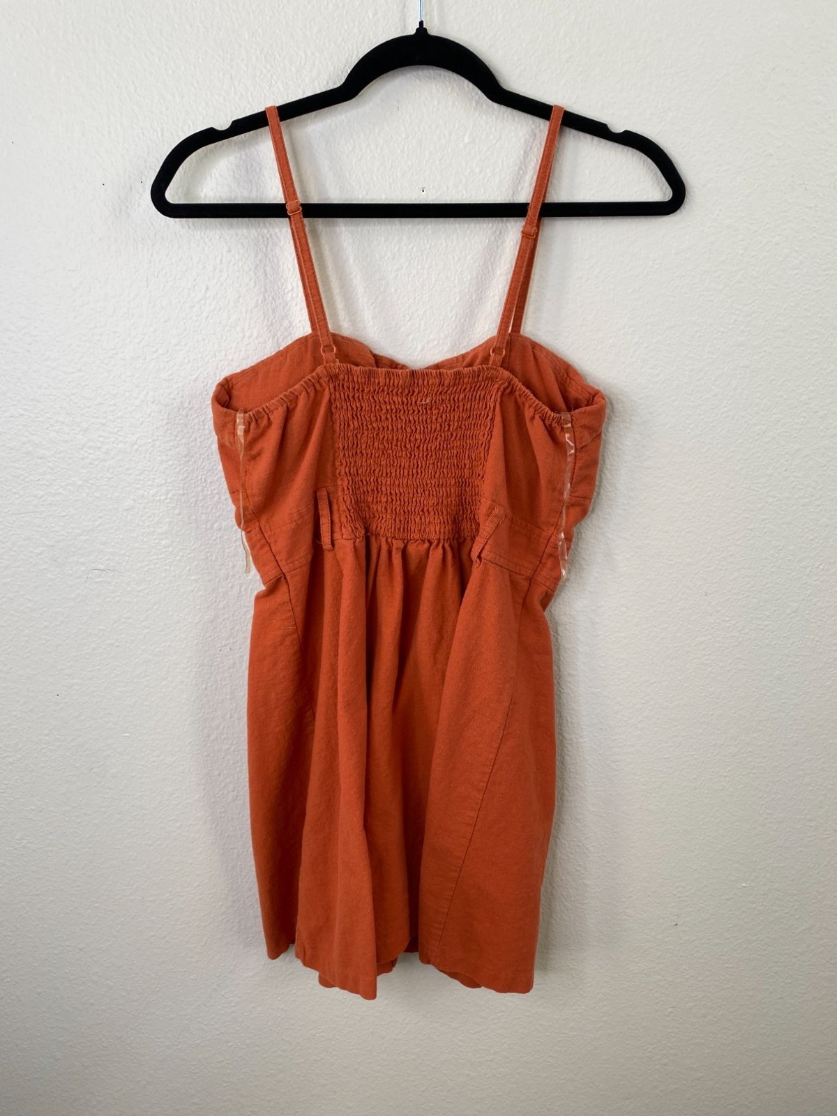 Mind Code Burnt Orange Strappy Button-Up Mini Sun… - image 3