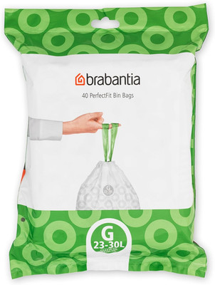 Perfectfit Müllbeutel (Größe G/23-30 Liter) dicke Kunststoff Müllbeutel mit Bindehahn