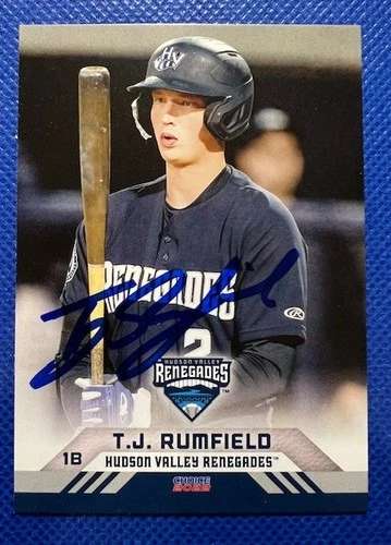 TJ RUMFIELD HUDSON VALLEY TEAM CARD IP AUTO- ROCKIES STAR - Picture 1 of 2
