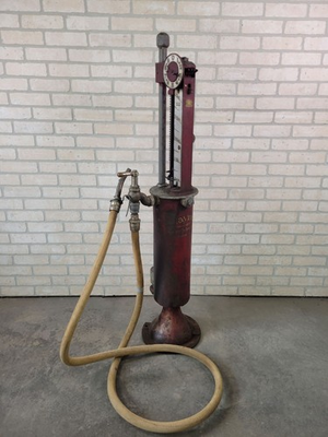 #ad ca. 1916 Wayne Oil Tank amp; Pump Co. Oil Pump with Original Cloth Hose $3999.99