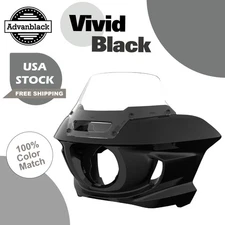 Vivid Black ST Front Fairings Headlight Cowl Fits Harley Low Rider