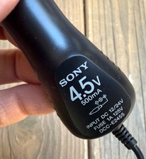 OEM Sony 4.5V 500mA Car Adapter Charger DCC-E2455 for Walkman Discman CD NOS