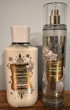 Bath and Body Works SNOWFLAKES/CASHMERE Body Lotion 8oz Fragrance Mist 8oz