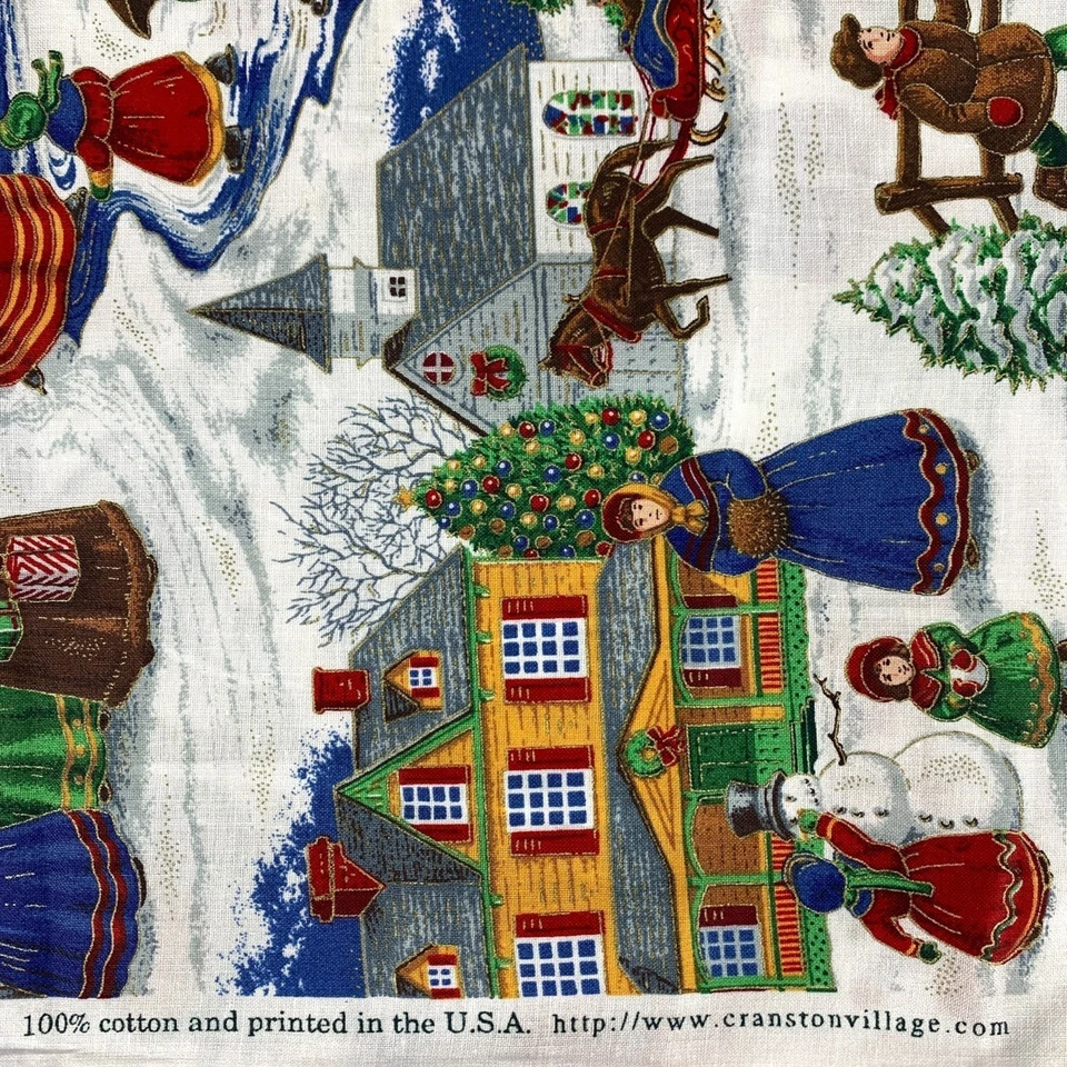 VIP Cranston Print Works Victorian Christmas Village Cotton Fabric By the Yard - Image 4 of 4