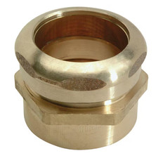 1-1/2 In. O.D. Compression X 1-1/2 In. FIP Brass Waste Connector with Tube Stop