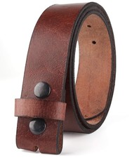 Belt for buckle men Snap on Strap 100 full grain One Piece Leather no buckle...