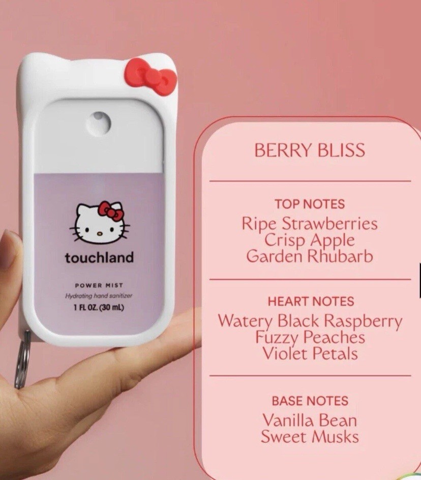LIMITED EDITION Touchland Hello Kitty Case Berry Bliss Hand