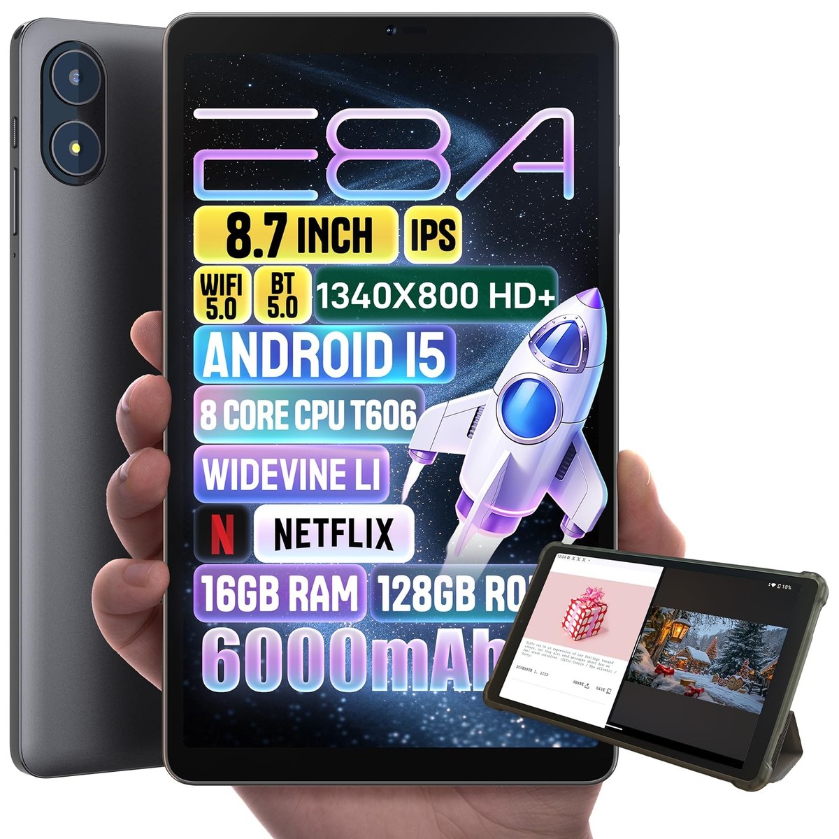 Android15 タブレット 8.7インチ16GB+128GB+512GB Android 15 Tablet 8.7 inch, Octa Core, 16GB RAM, 128GB ROM