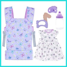 Baby Doll Carrier with Doll Accessories Doll Carrier for Kids, Reborn Doll Ba...