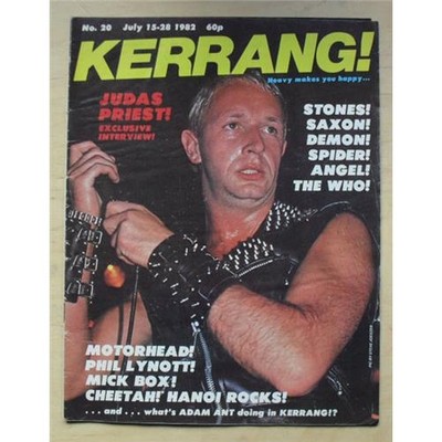 JUDAS PRIEST KERRANG NO.20 MAGAZINE JULY 1982 - ROB HALFORD COVER WITH MORE INSI