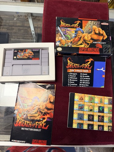 Breath of Fire (Super Nintendo Entertainment System, 1994) W/ Map Manual Poster