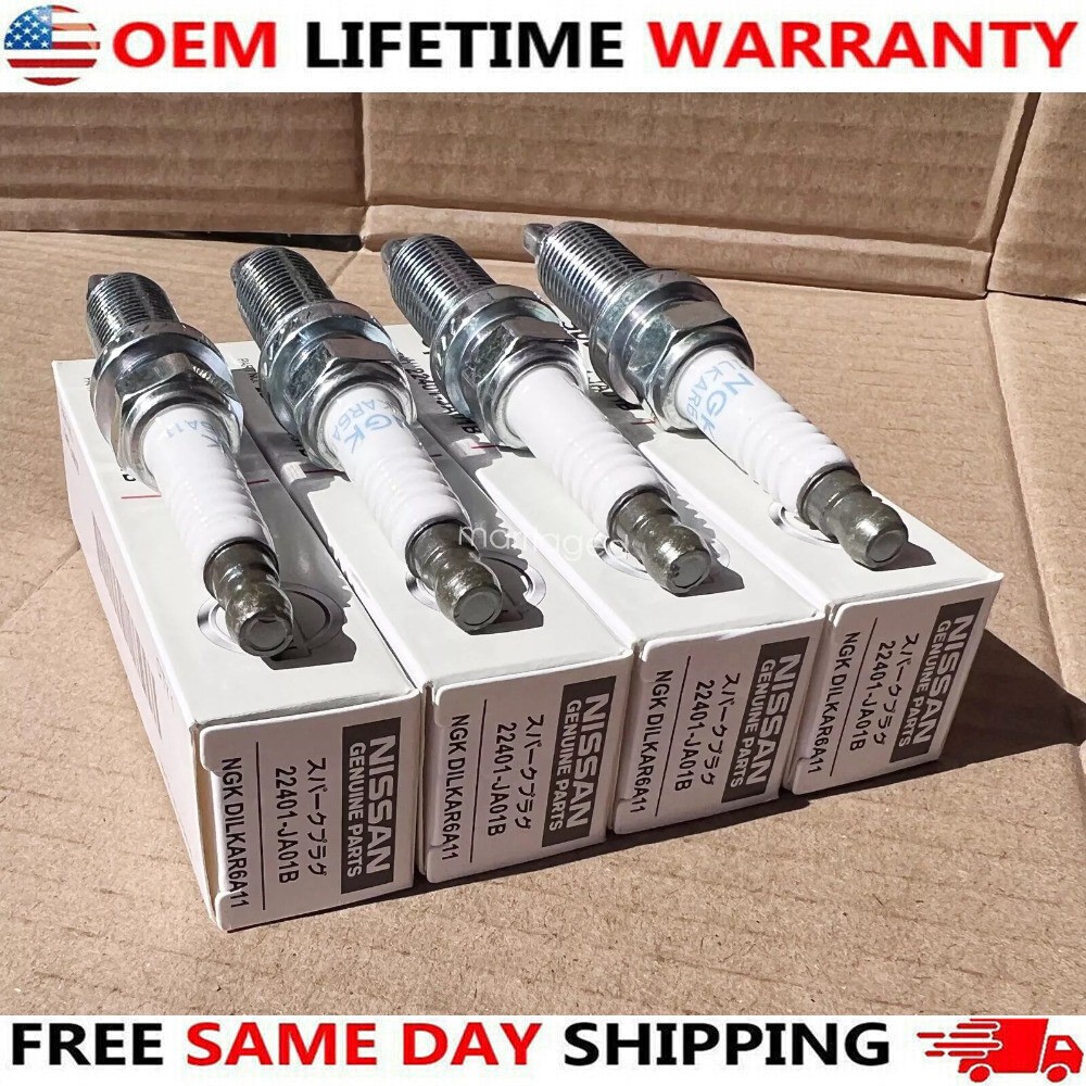 4x NGK Iridium Spark Plugs 22401-JA01B For Altima Rogue Sentra DILKAR6A11