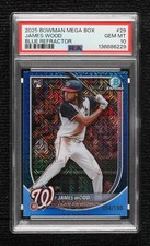 2025 Bowman Mega Box Chrome Blue Mojo Refractor James Wood PSA 10 GEM MT vs3