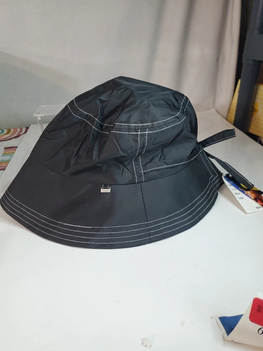Women\'s Rain Bucket Hat Black Size L/XL Polyester/Nylon Pre-Owned Nine West Polyester Bucket Hats for Women for sale | eBay main image 2