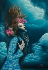 "Living Water" Original Oil Painting on Linen Unframed 25x35" signed