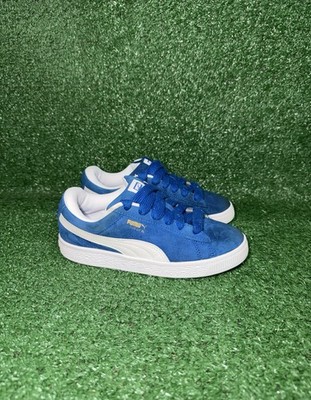 Puma Suede XL Youth Kids 3Y Blue White Casual Lifestyle Shoes Comfort Sneakers