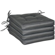 Outsunny 42 x 42cm Replacement Garden Seat Cushion Pad with Ties, Grey