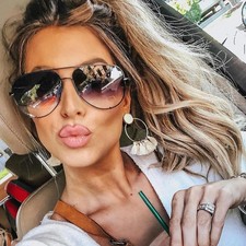 Retro Pilot Oval Sunglasses Unisex Mirror Lens Classic Outdoor Casual Wear