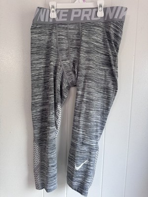 NIKE PRO Compression TIGHTS Size LARGE Polyester Spandex GRAY 