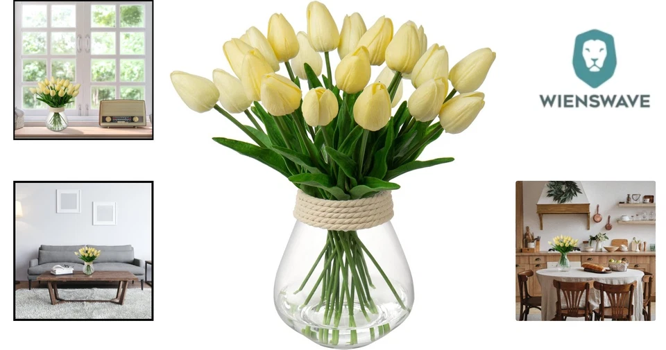 20 Stück künstliche Tulpen Latex 34cm Hochzeitsdekoration Wohnaccessoire - Bild 2 von 4