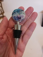 TWO Round Top Wine Bottle Stoppers for 1" Dia. Cabochon - Glass Fusing Double-si