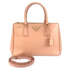 Prada Saffiano Galleria Leather Tote Bag Women Pink One Size