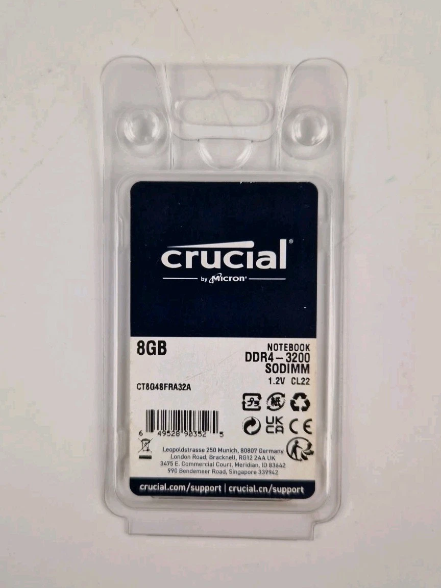 Barrette RAM Crucial SO-DIMM 8Go / 16Go / 32Go – DDR4 3200 MHz – PC Portable