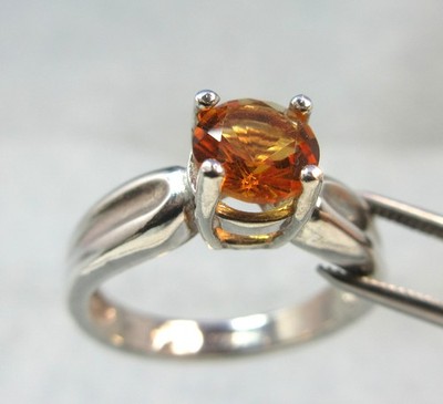 CITRINE - Genuine Vibrant Madeira .925 Sterling Silver Ring - FREE SIZING 4-10!
