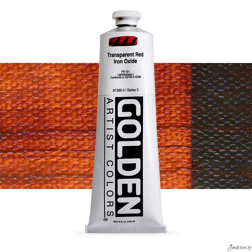 Golden Heavy Body Acrylic Paint 148ml Transparent Red Iron Oxide For Glazing