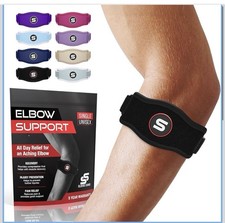 NEW Sleeve Stars Elbow Support All Day Relief For Aching Elbow Unisex Black