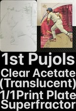 1/1 1st Albert Pujols Acetate (Translucent) PrintPlate Superfractor 2002 Fleer