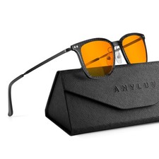 Blue Light Glasses Men, Stylish Square Carbon Fiber Eyewear, Anti Eyestrain, ...