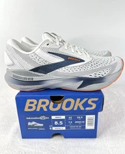 Brooks Adrenaline GTS 24 Road Running Shoes Mens 8.5 D White/Peacoat/Alloy New