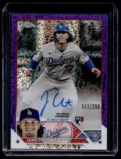 2023 Topps Chrome Rookie Auto Purple Speckle James Outman RC Auto 117/299 Los