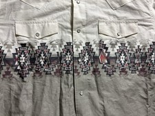 Vtg 80s 90s Wrangler Aztec Brushpopper Shirt Mens L Large Western