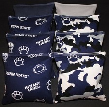 8 CORNHOLE BEANBAGS made w PENN STATE University LIONS Camo Fabric ACA Reg Bags
