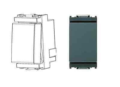 VIMAR 16000 EINPOLIGER SCHALTER 1 P 10 A GRAU SERIE IDEA